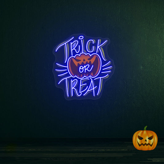 Trick Or Treat Neon Artwork