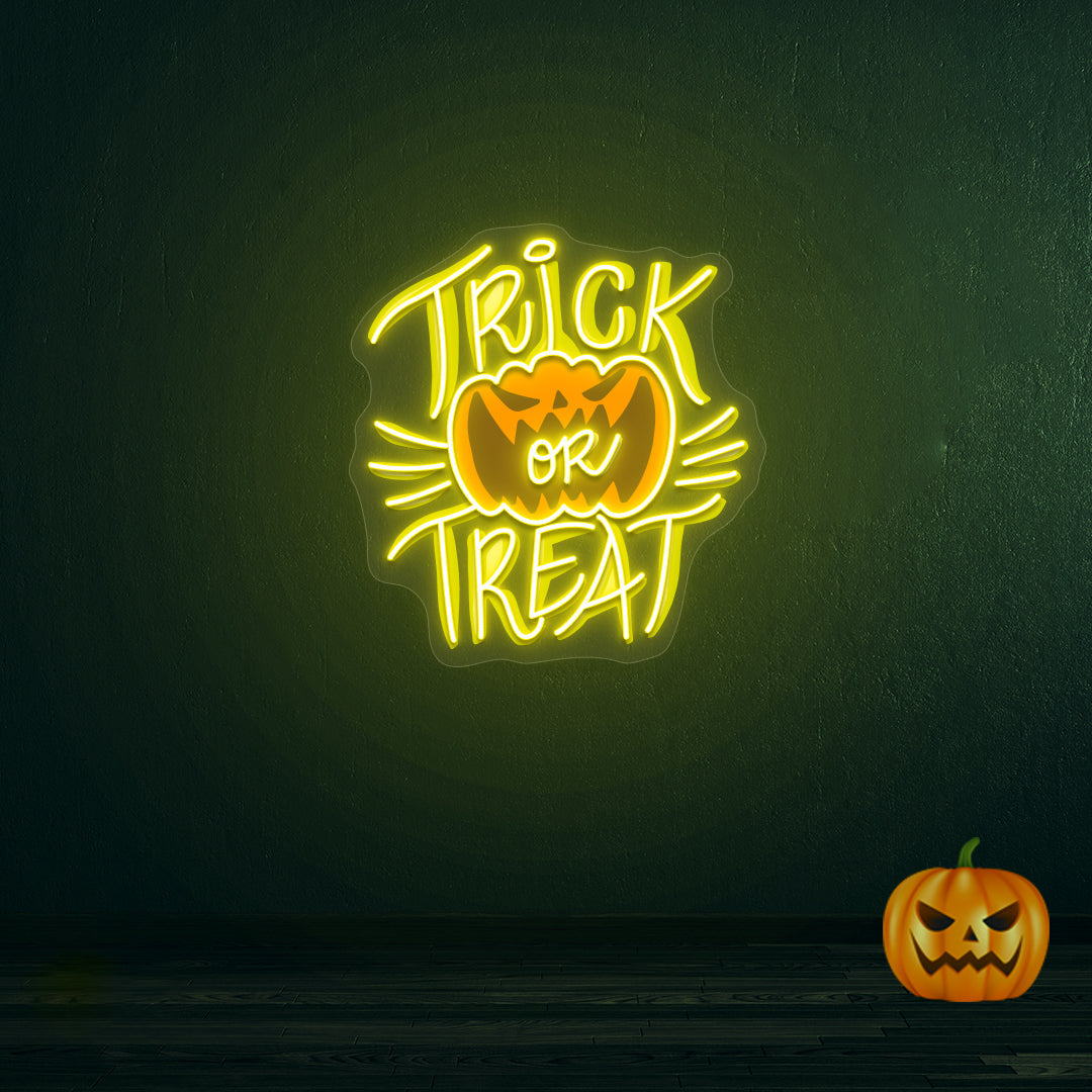 Trick Or Treat Neon Artwork