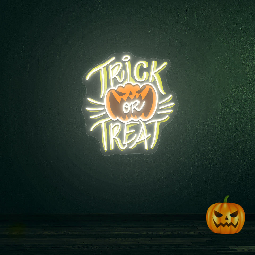 Trick Or Treat Neon Artwork
