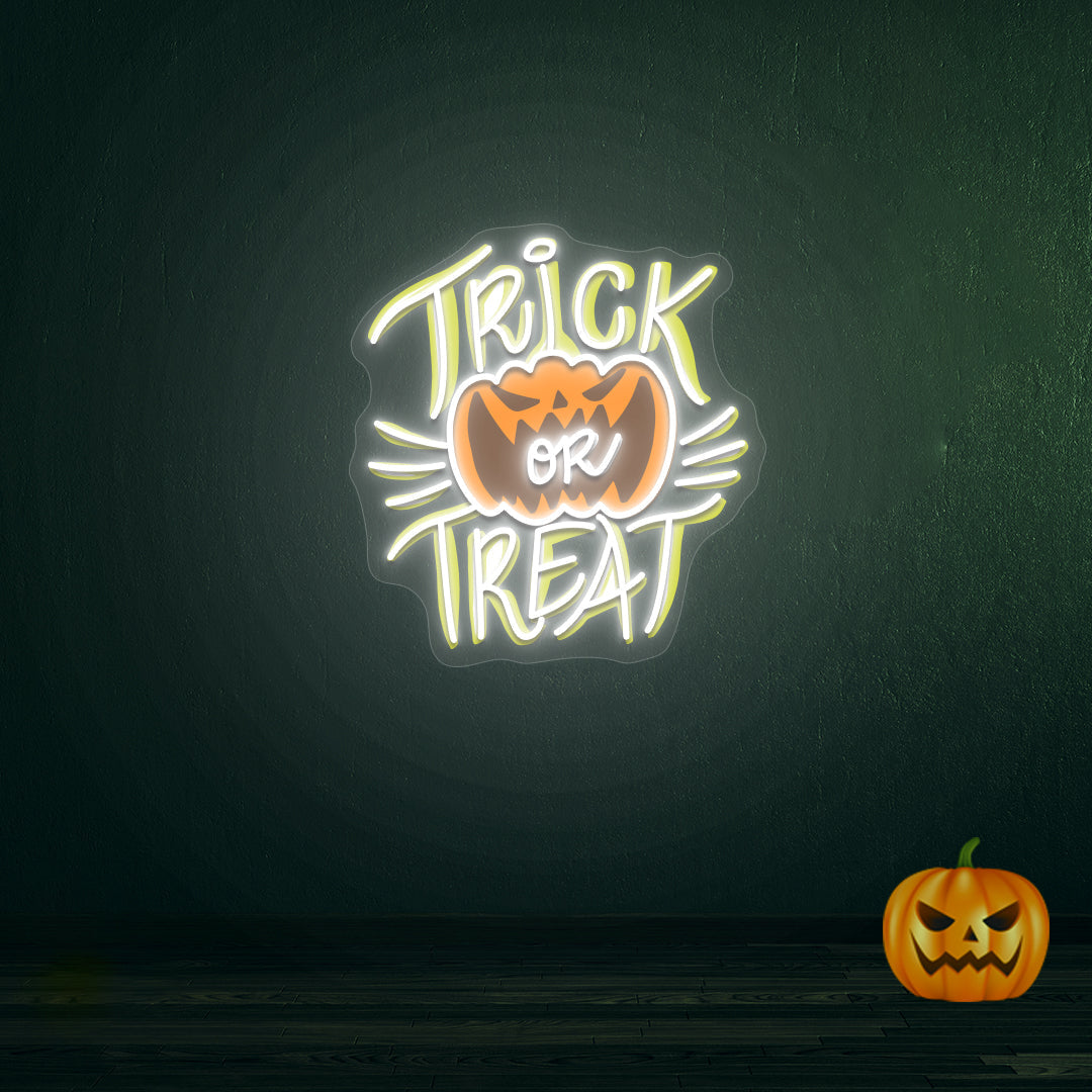Trick Or Treat Neon Artwork