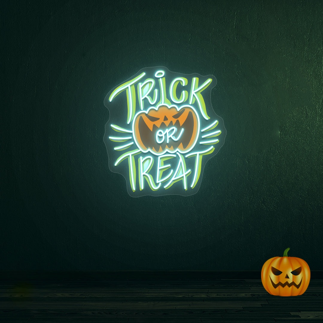 Trick Or Treat Neon Artwork