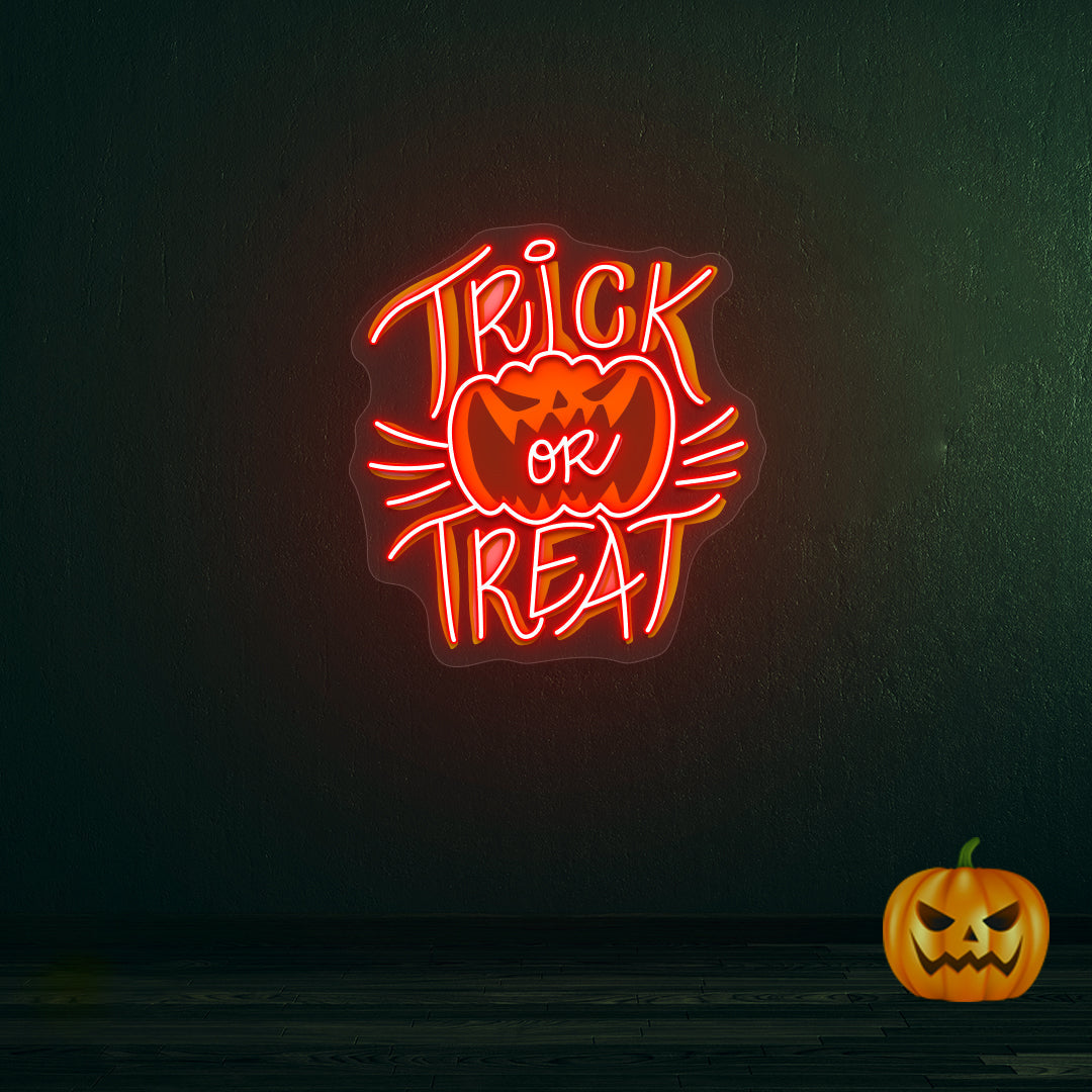 Trick Or Treat Neon Artwork