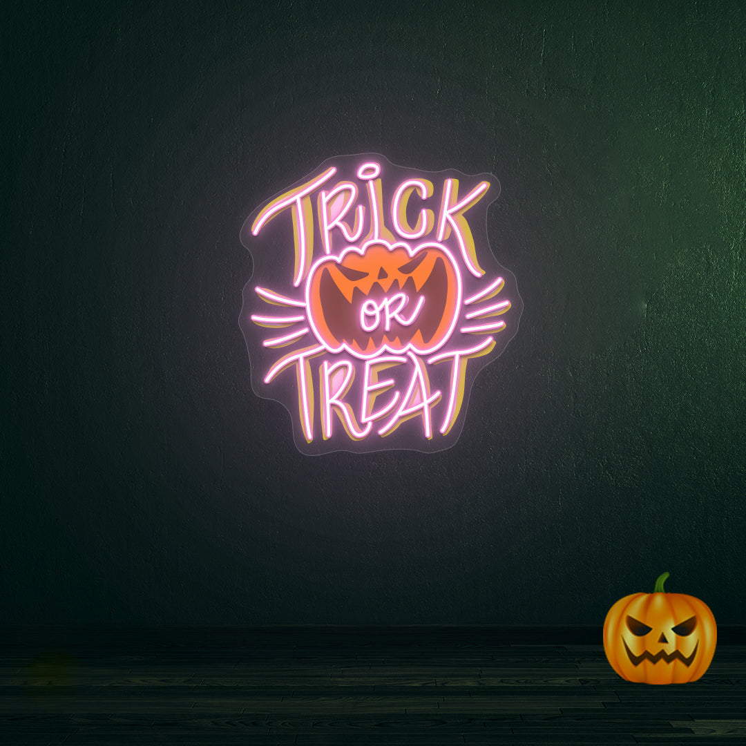 Trick Or Treat Neon Artwork