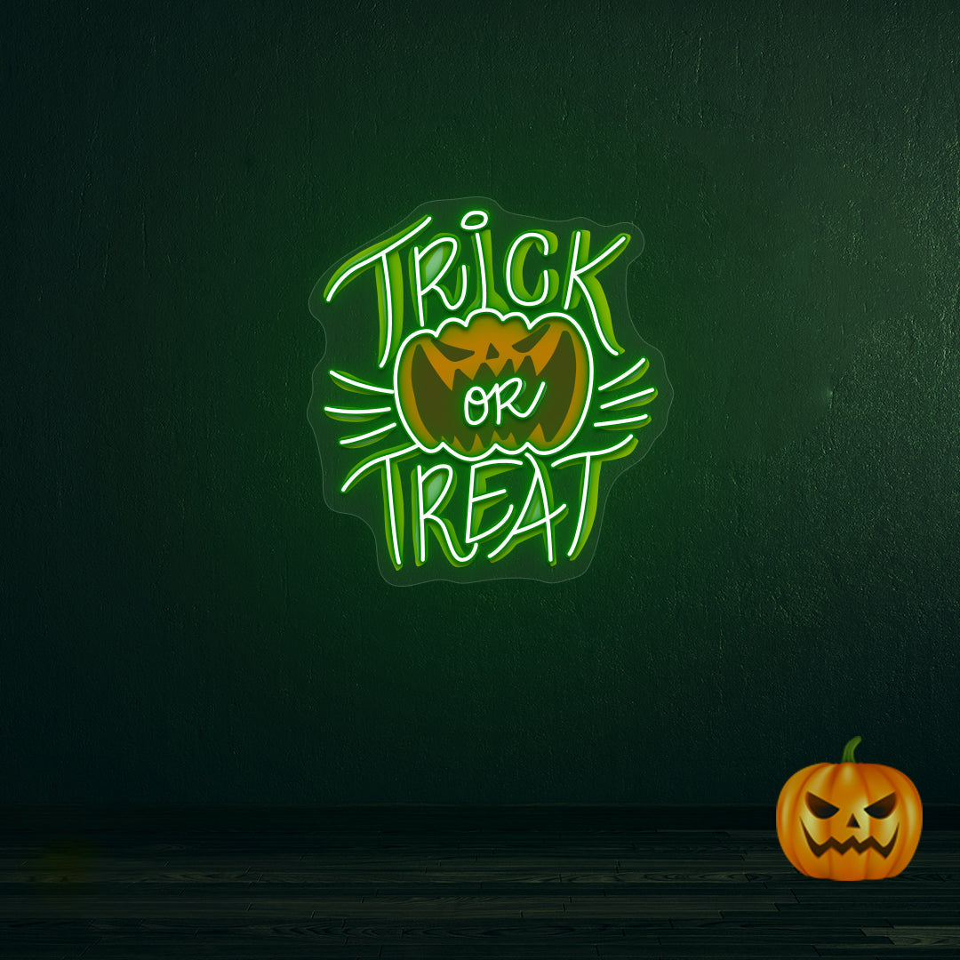 Trick Or Treat Neon Artwork