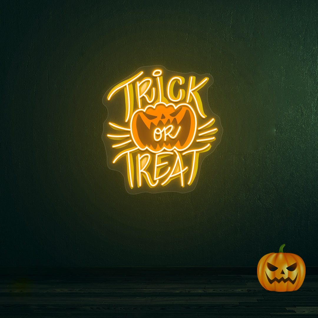 Trick Or Treat Neon Artwork