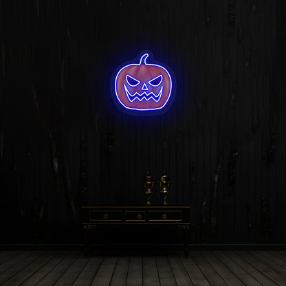 Angry Pumpkin Neon Artwork