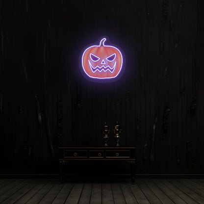 Angry Pumpkin Neon Artwork