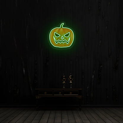 Angry Pumpkin Neon Artwork