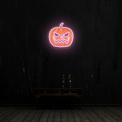 Angry Pumpkin Neon Artwork