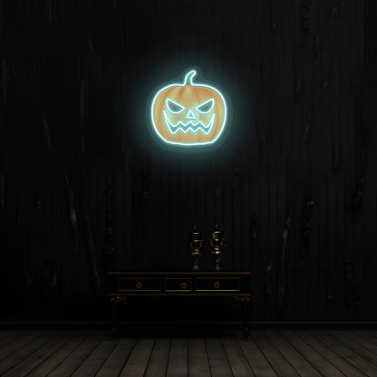 Angry Pumpkin Neon Artwork