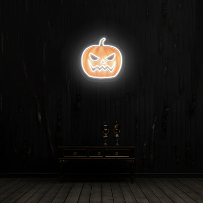 Angry Pumpkin Neon Artwork