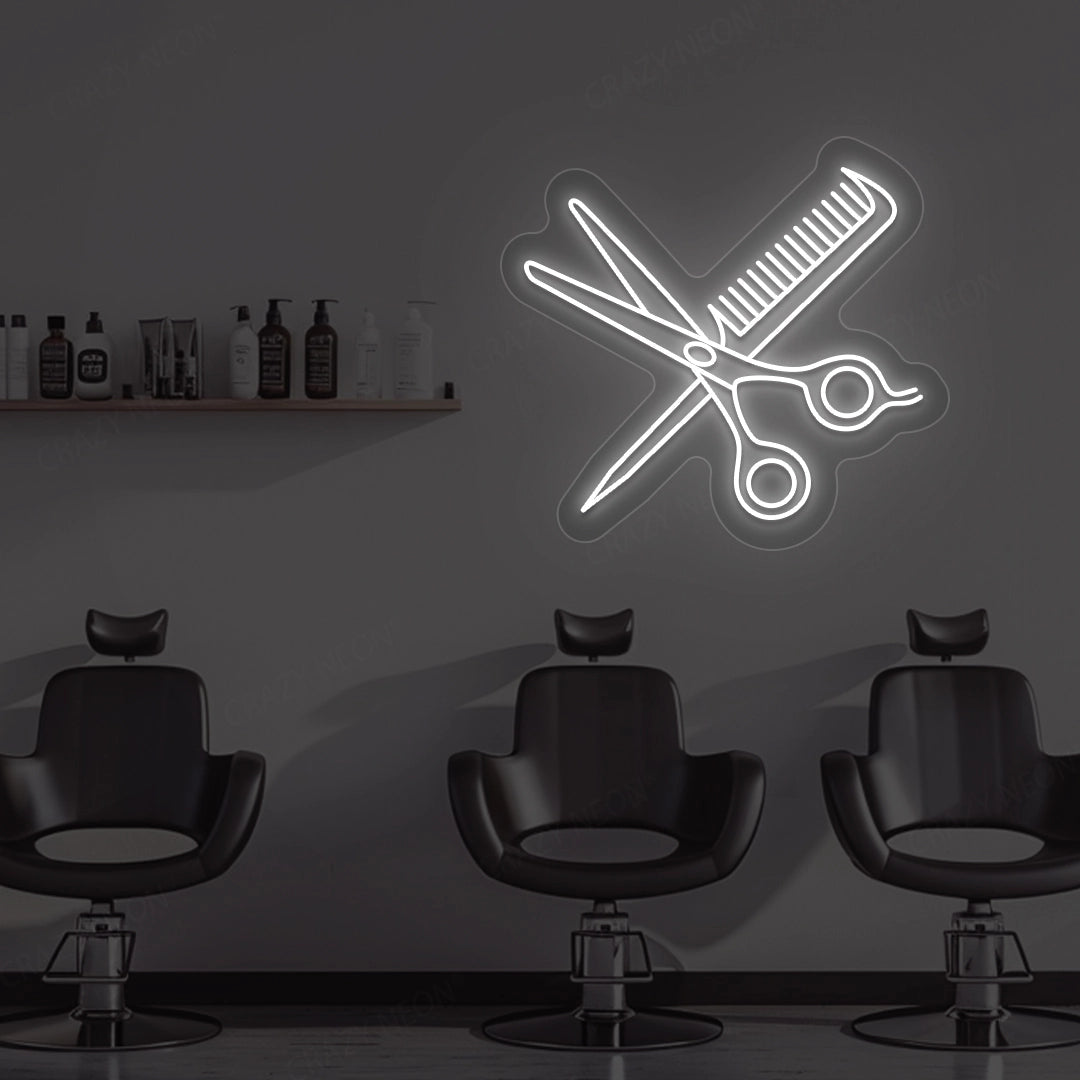 Scissors Comb Neon Sign