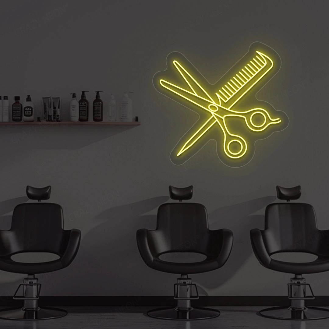 Scissors Comb Neon Sign