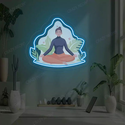 Sukhasana Leaf Yoga Neon Artwork Sign