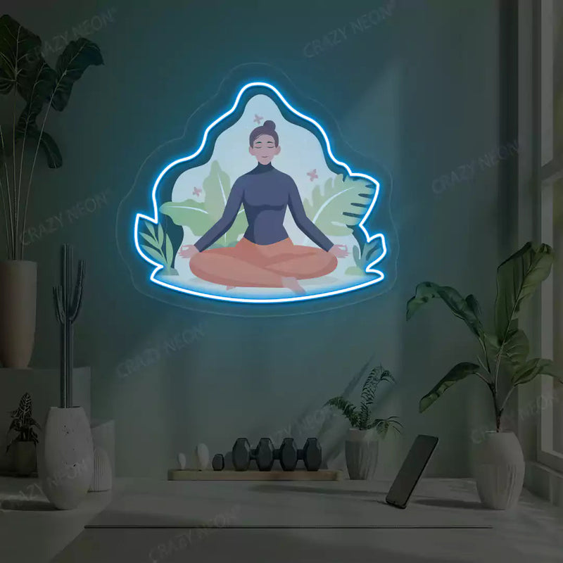 Sukhasana Leaf Yoga Neon Artwork Sign
