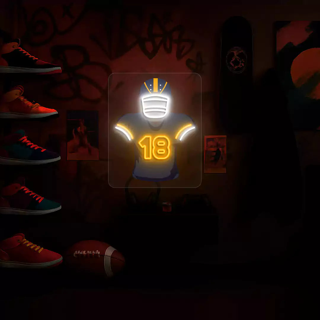 DEN Jersey Football Neon Artwork Sign