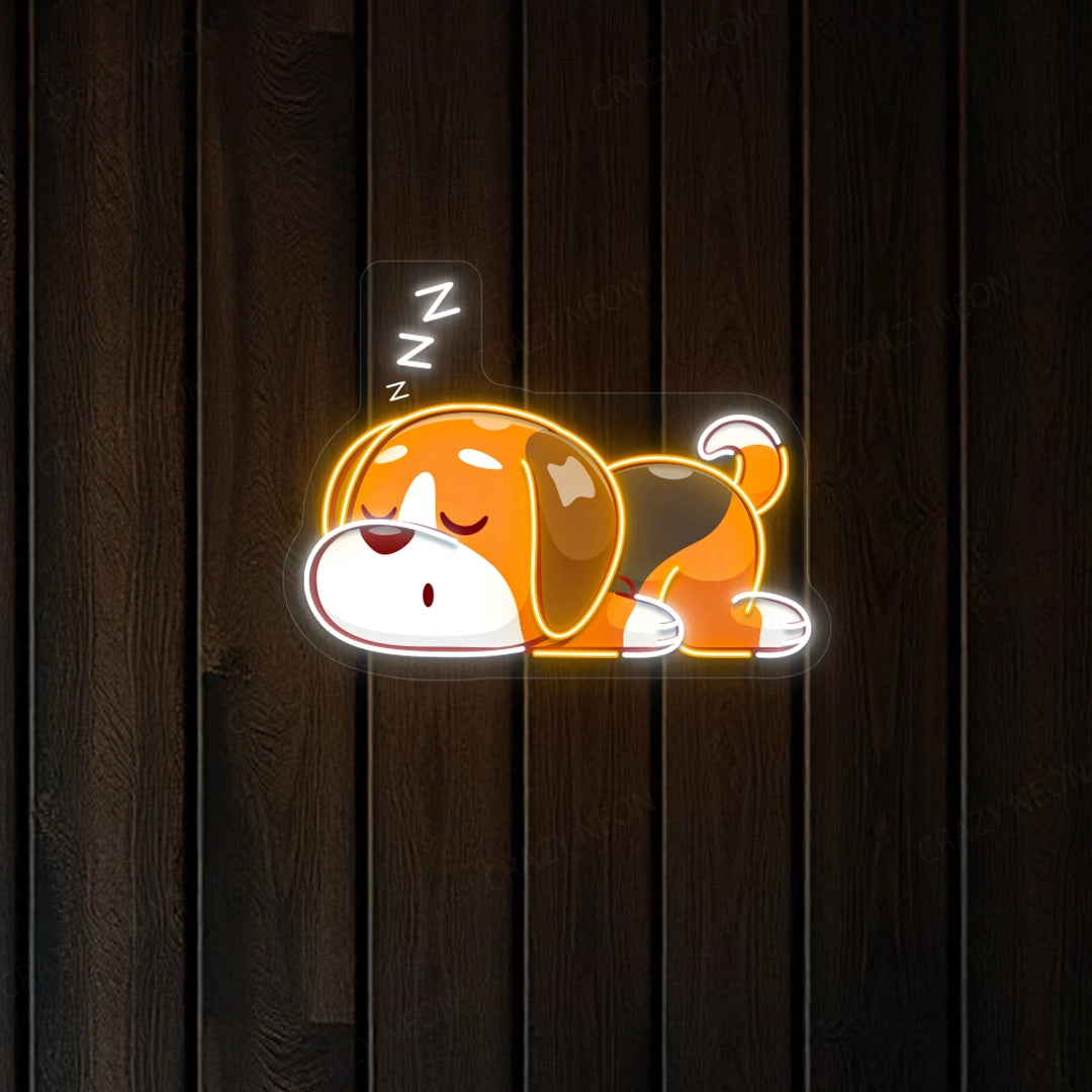 Dog Falling Asleep LED Neon Artwork Sign
