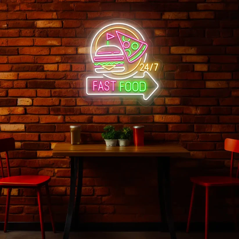 Fast Food 24/7 Neon Sign