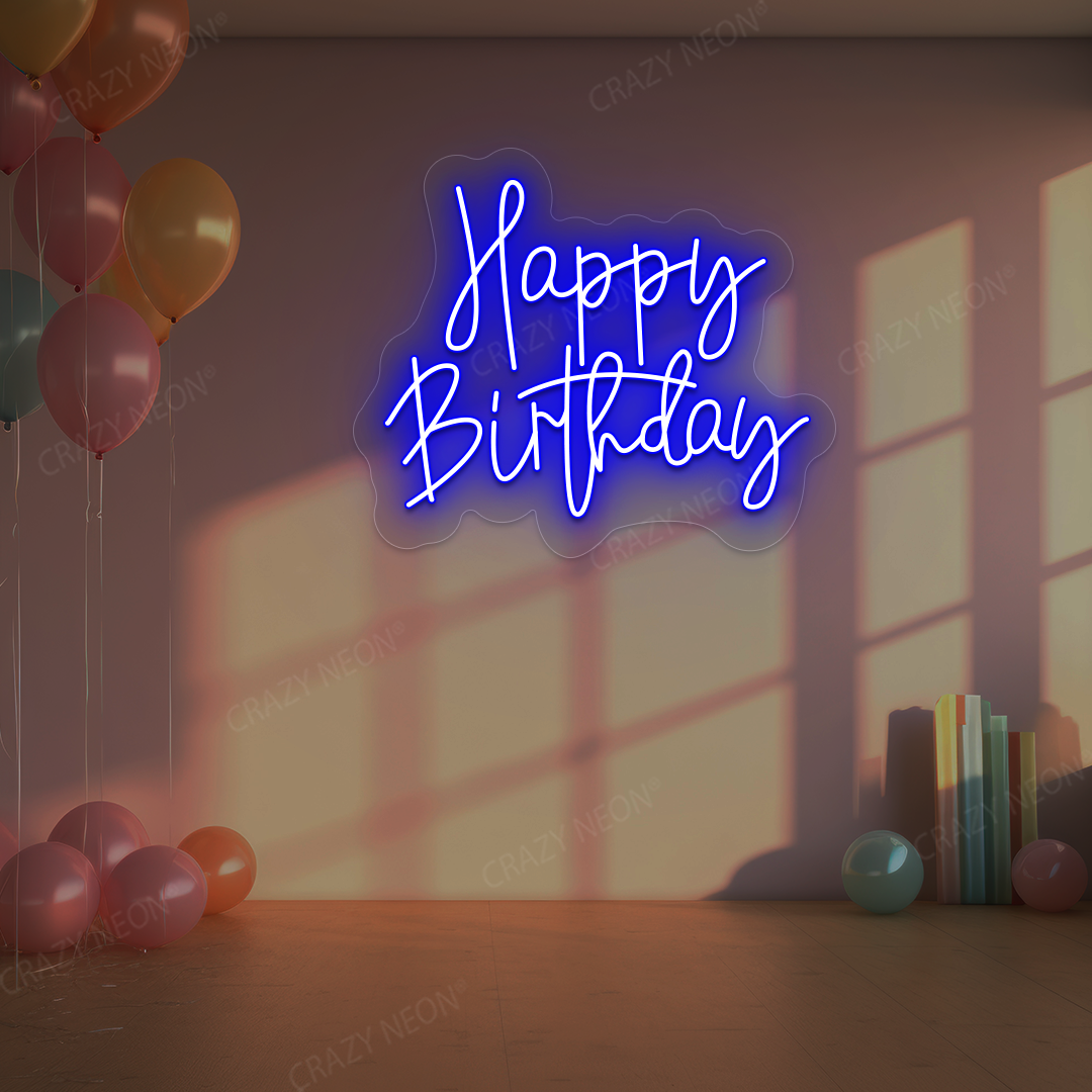Birthday Shine Neon Sign - Happy Birthday Wall Art