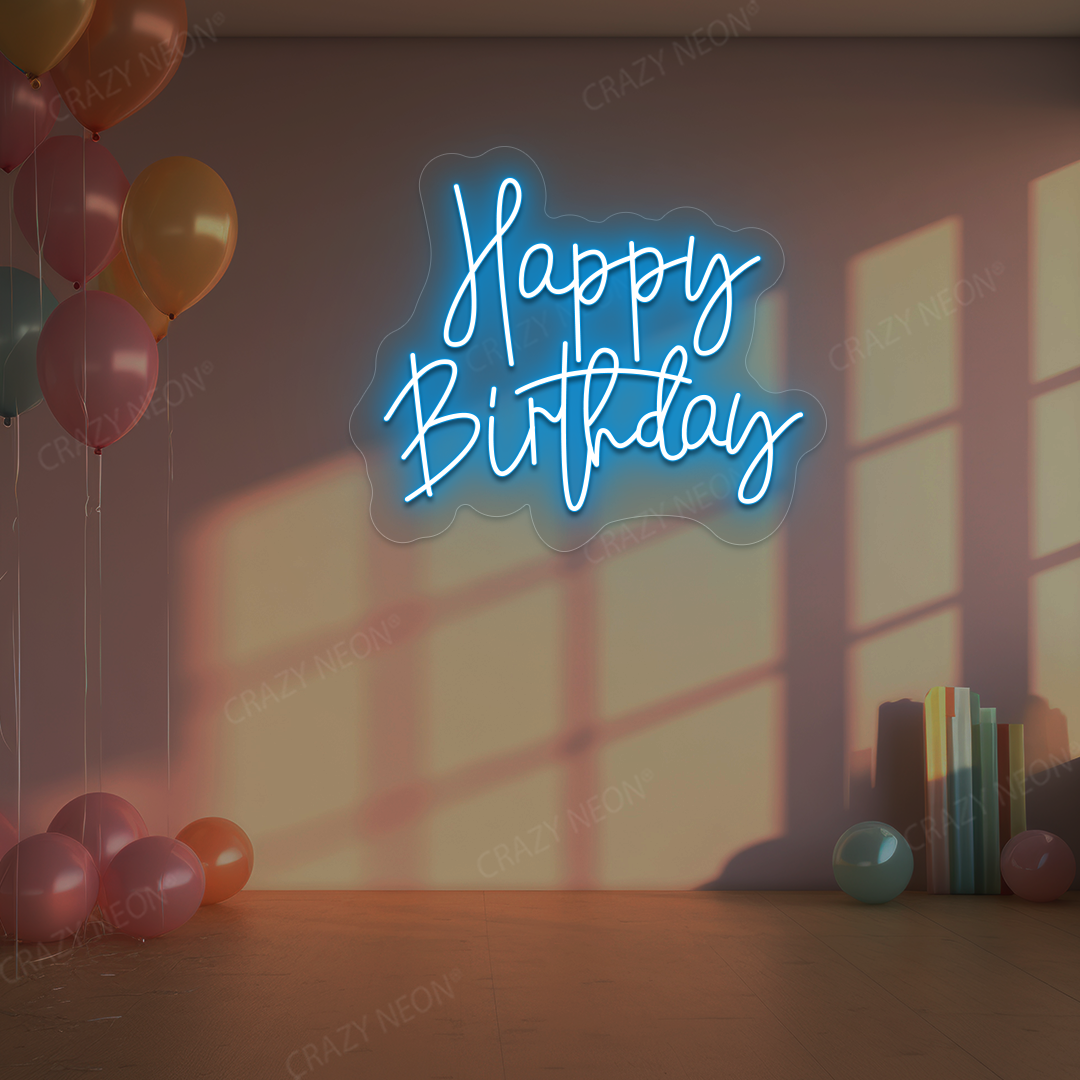 Birthday Shine Neon Sign - Happy Birthday Wall Art