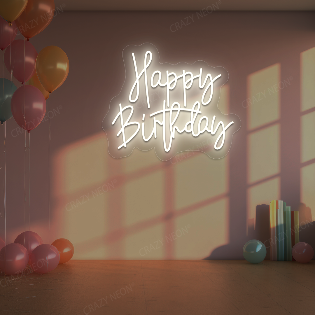 Birthday Shine Neon Sign - Happy Birthday Wall Art