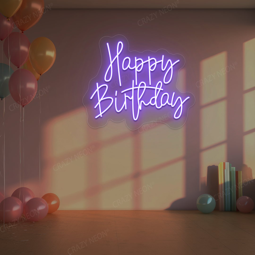 Birthday Shine Neon Sign - Happy Birthday Wall Art