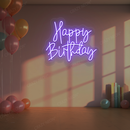 Birthday Shine Neon Sign - Happy Birthday Wall Art