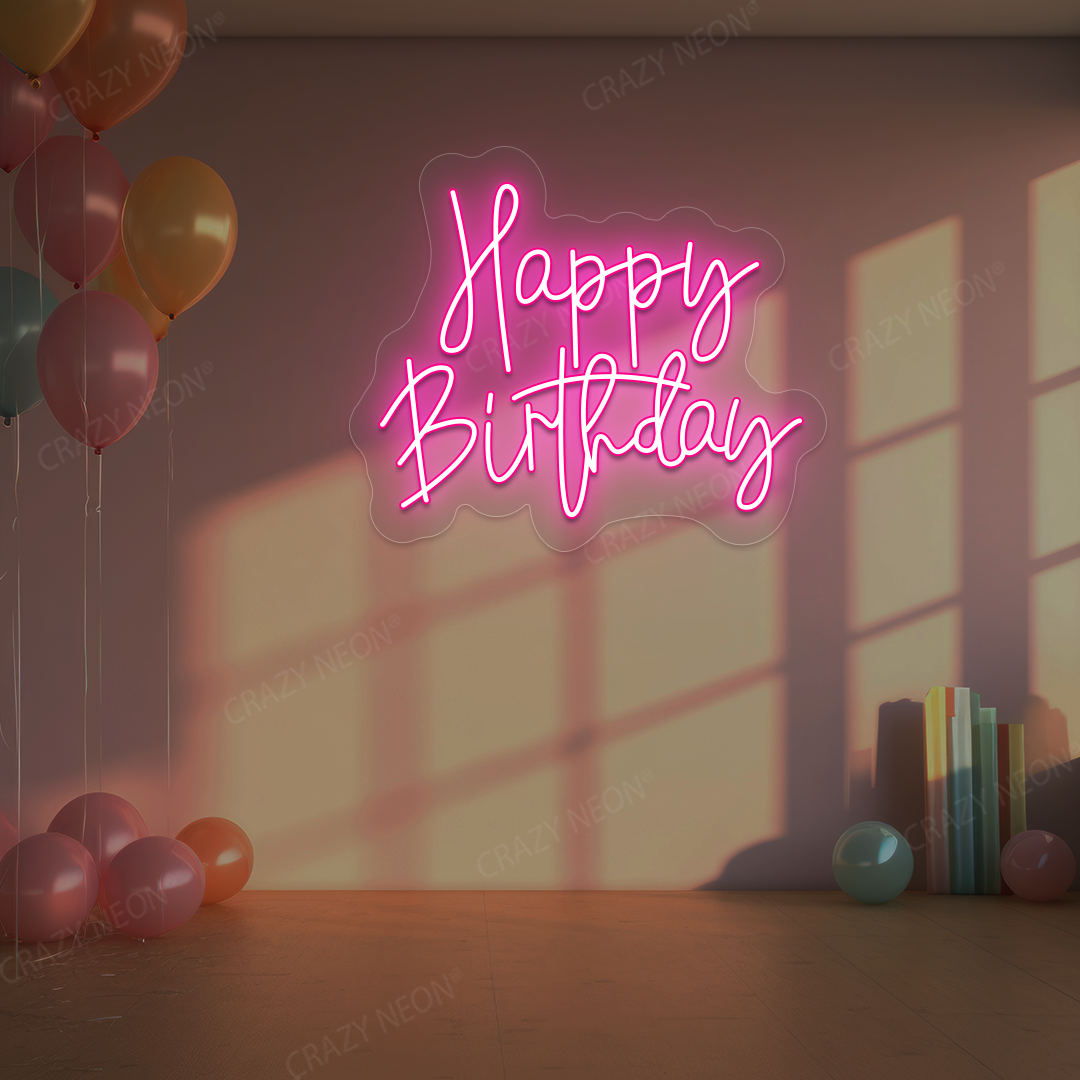Birthday Shine Neon Sign - Happy Birthday Wall Art
