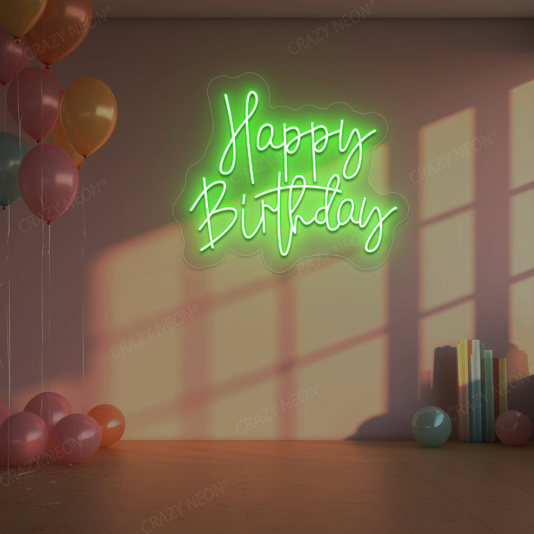 Birthday Shine Neon Sign - Happy Birthday Wall Art