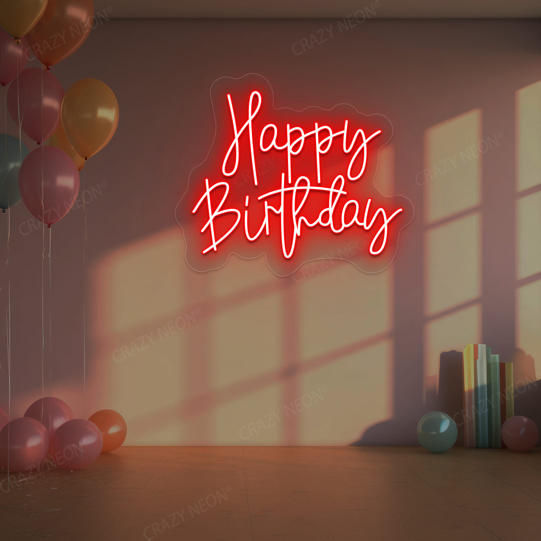 Birthday Shine Neon Sign - Happy Birthday Wall Art