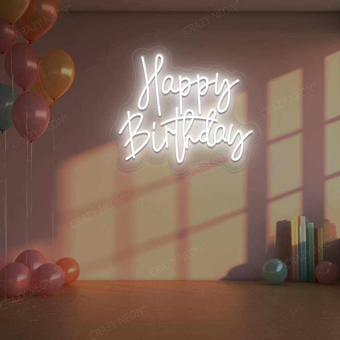 Birthday Shine Neon Sign - Happy Birthday Wall Art