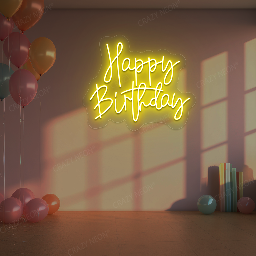 Birthday Shine Neon Sign - Happy Birthday Wall Art