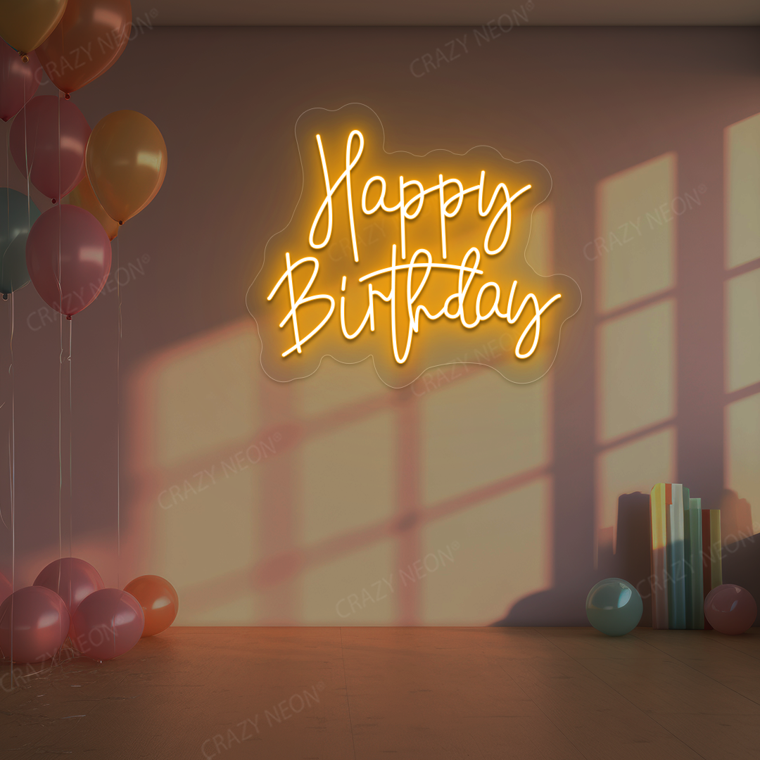 Birthday Shine Neon Sign - Happy Birthday Wall Art
