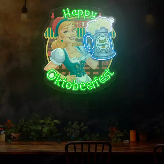 Happy Oktoberfest Celebration Neon Sign