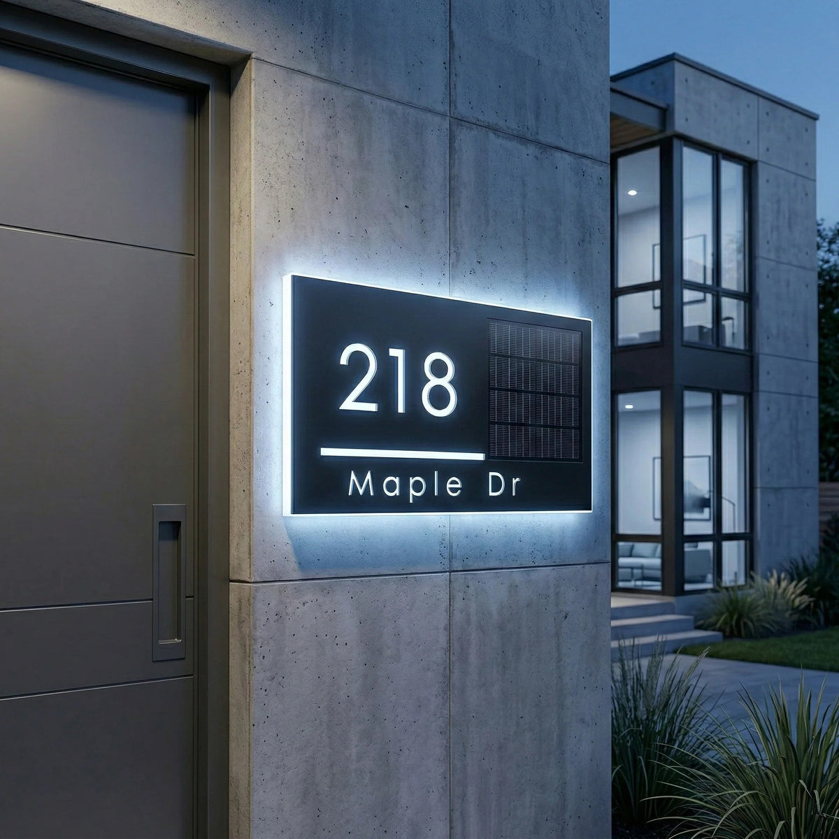 Wireless Solar LED Address Sign – Custom Illuminated House Numbers