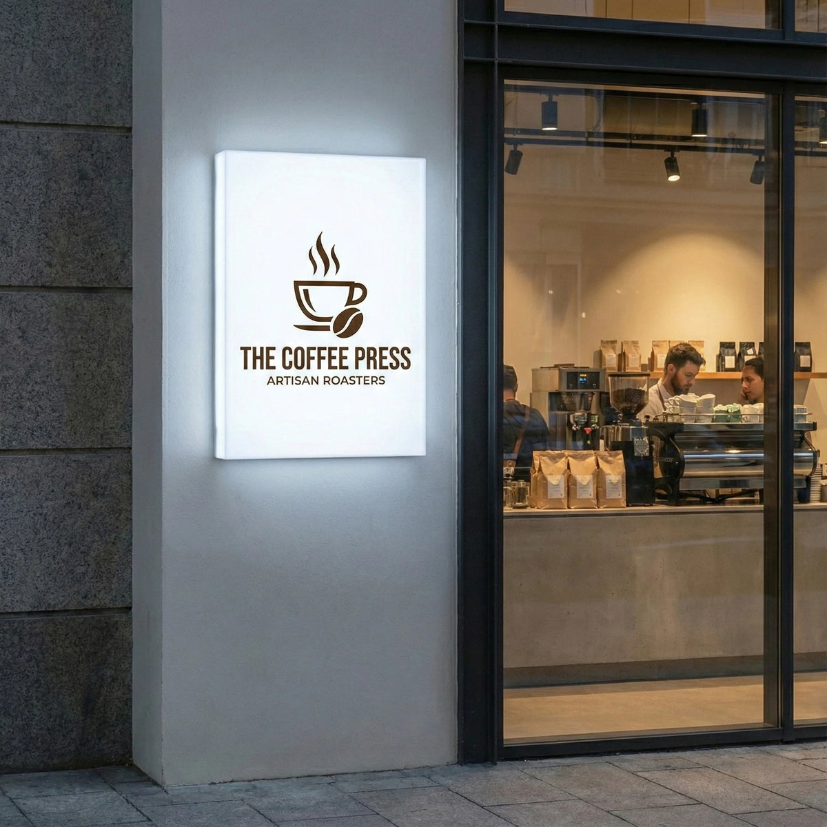 Rectangular LED Light Box Sign – Custom Acrylic Business Sign