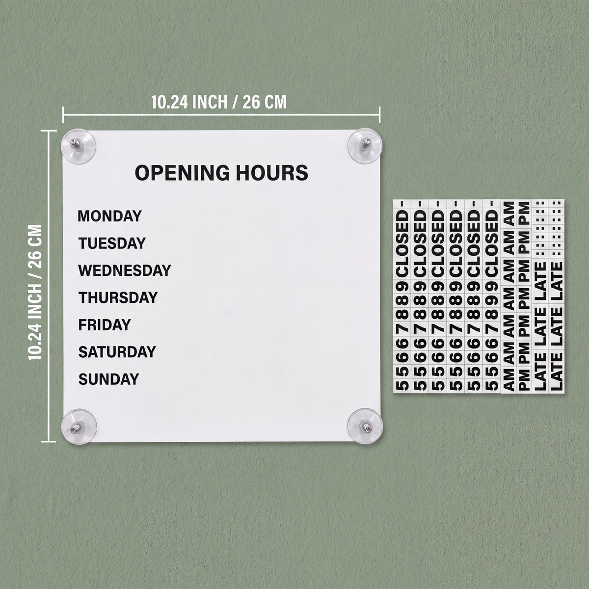 Magnetic Business Hours Sign with Changeable Numbers