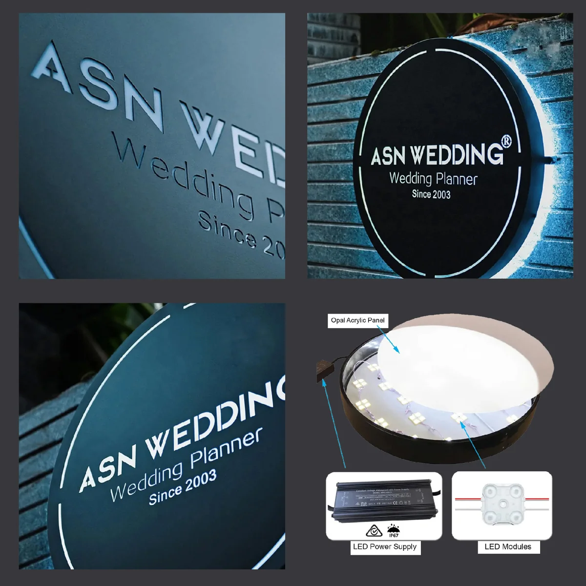 Backlit Metal Business Logo Sign – Custom LED Storefront Sign (Laser Cut)