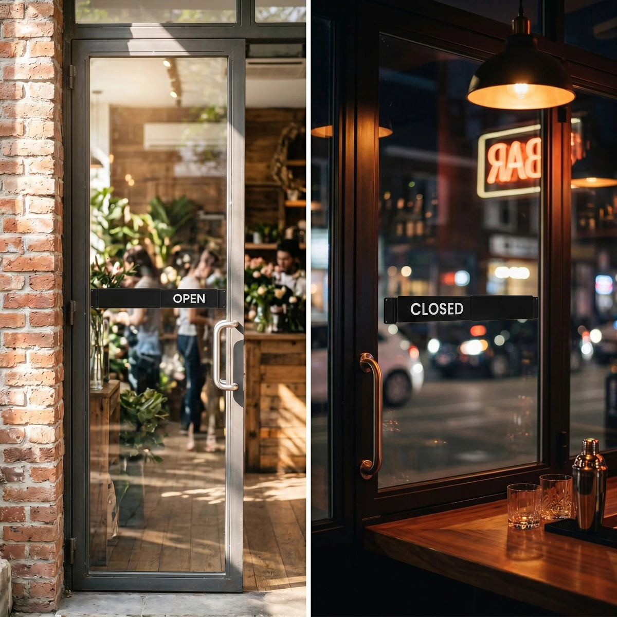 Open / Closed Slider Sign — Modern Wall & Window Shop Sign