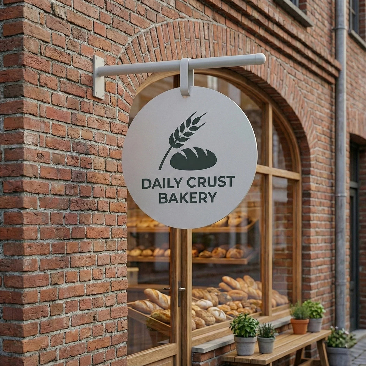 Custom Hanging Business Sign – Double-Sided Storefront Logo Sign