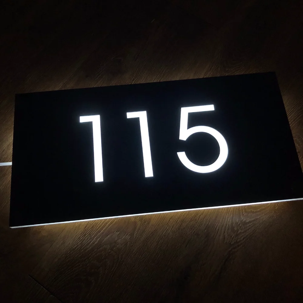 Metal Backlit Address Plaque – Custom LED House Address Sign
