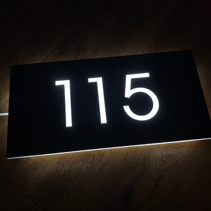 Metal Backlit Address Plaque – Custom LED House Address Sign