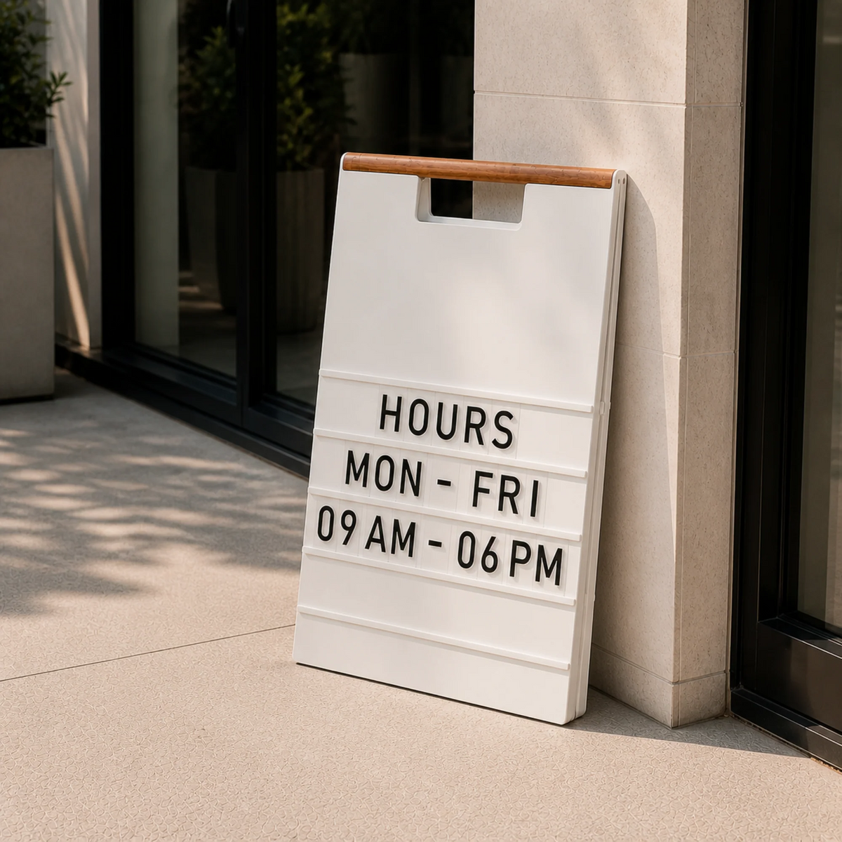 A-Frame Menu Board with Wood Handle and Changeable Letters