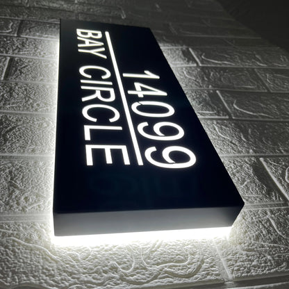 Backlit House Numbers with Street Name – Custom Illuminated Address Sign