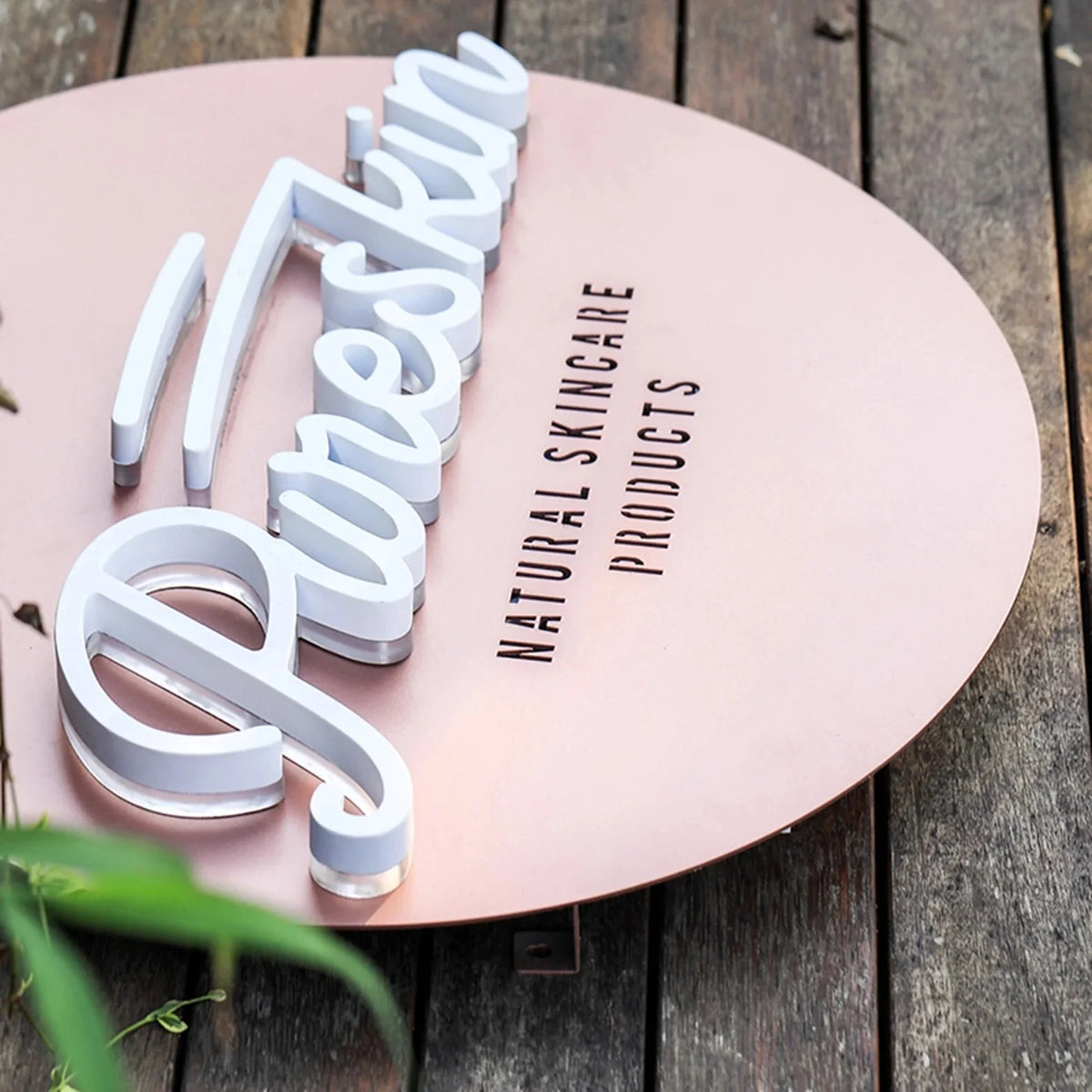 3D Backlit Acrylic Business Sign – Custom LED Logo Sign with Metal Backplate