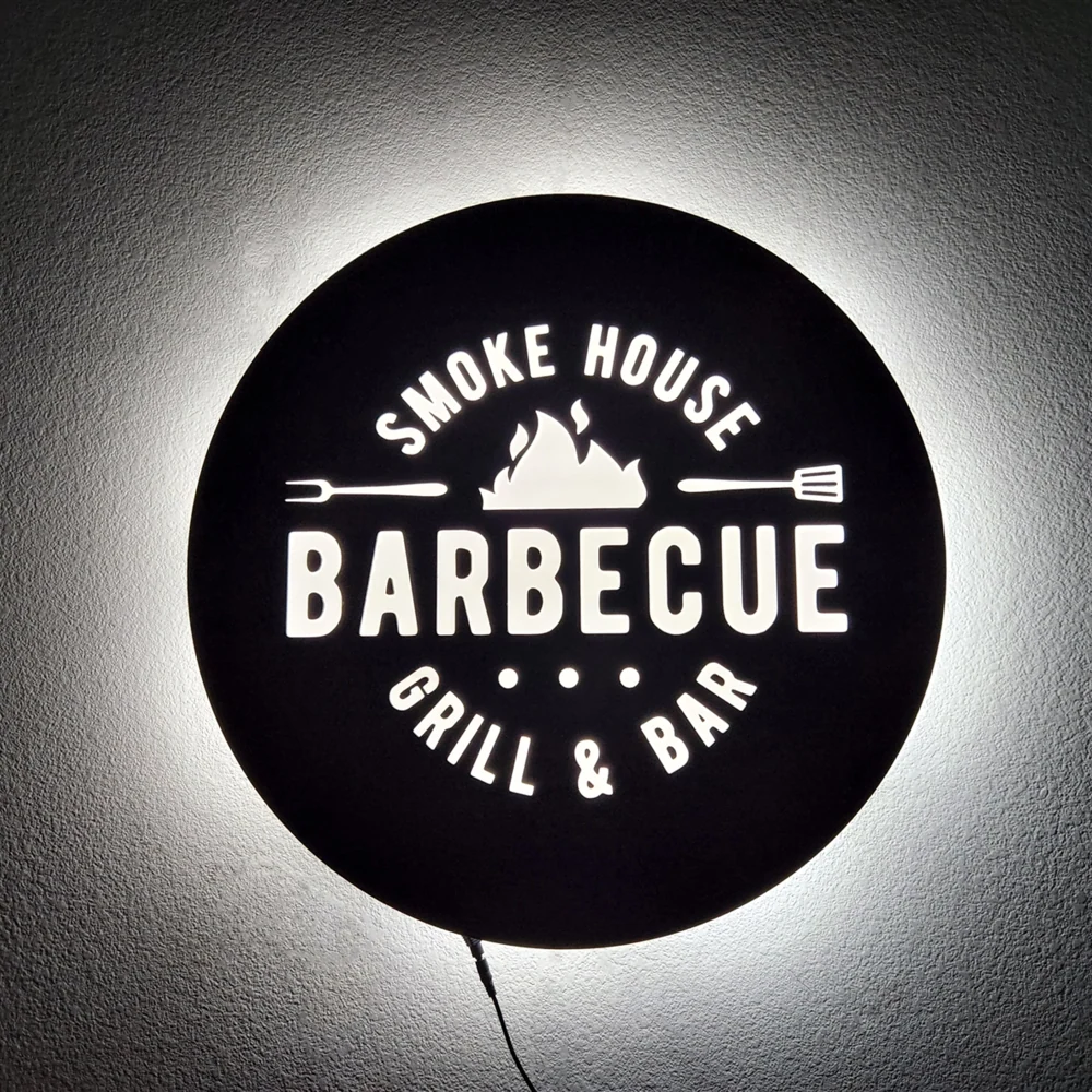 Backlit Metal Business Logo Sign – Custom LED Storefront Sign (Laser Cut)