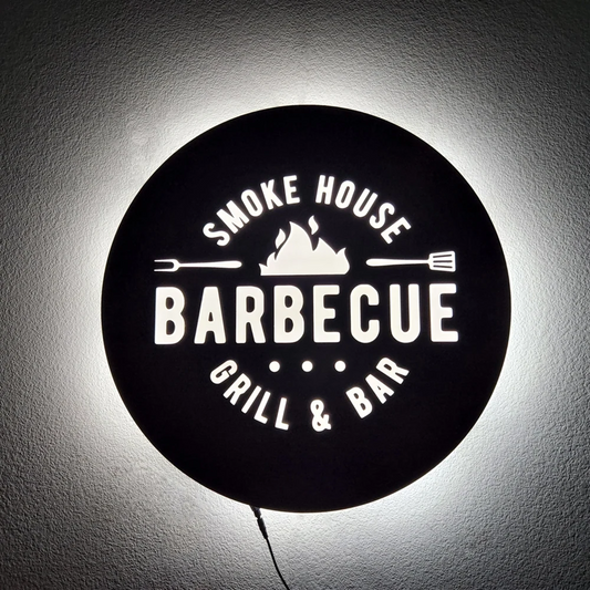 Backlit Metal Business Logo Sign – Custom LED Storefront Sign (Laser Cut)