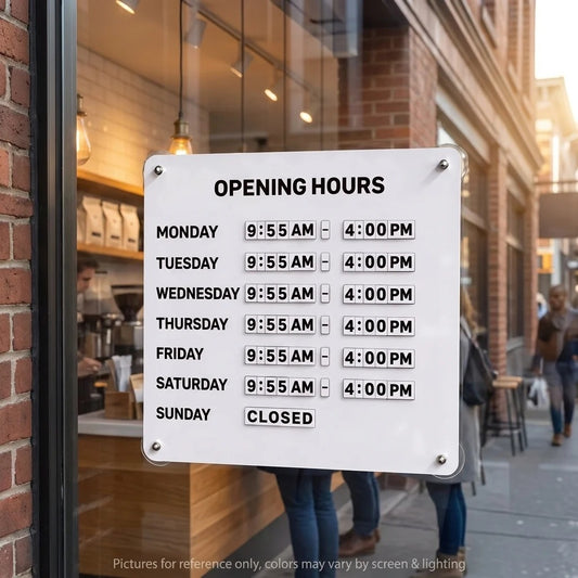 Magnetic Business Hours Sign with Changeable Numbers