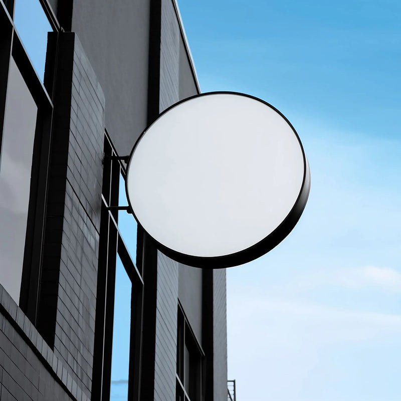 Round LED Light Box Sign – Double-Sided Projecting Business Sign