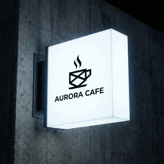 Square Acrylic LED Light Box – Custom Business Sign Display